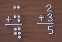 addition problem represented in clay